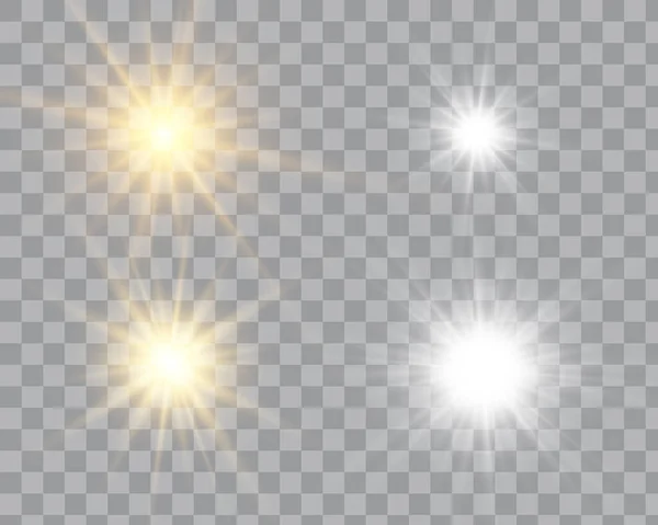 Conjunto Lentes Transparentes Flares Efeitos Iluminação — Vetor de Stock
