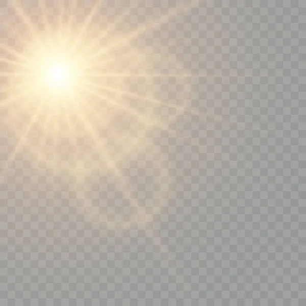 Efecto Luz Destello Lente Especial Luz Solar Transparente Vectorial — Vector de stock