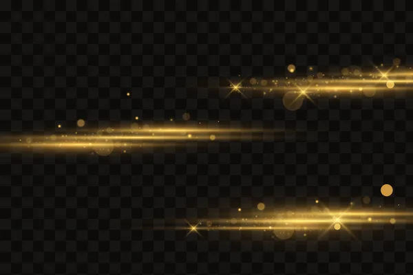 Κομψό Χρυσαφένιο Εφέ Φωτός Αφηρημένες Ακτίνες Λέιζερ Φωτός Χαοτικές Ακτίνες — Διανυσματικό Αρχείο