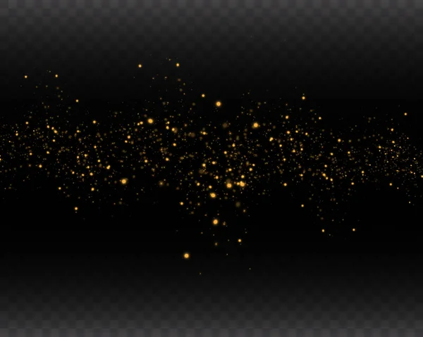 黑色上闪烁着金色的魔法光芒 纹理背景抽象黑色和白色或银色光泽和优雅的圣诞节 闪光的金粉 闪闪发光的效果 — 图库矢量图片