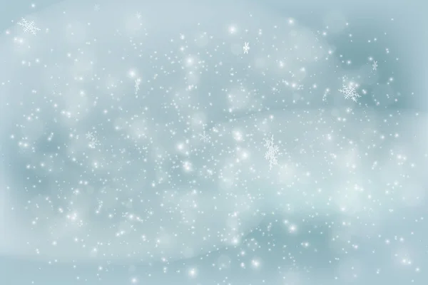 Természetes Téli Karácsonyi Háttér Kék Nagy Hóesés Ünnepi Téli Táj — Stock Vector