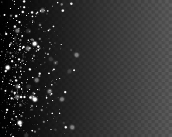 Сияющий Боке Изолирован Прозрачном Фоне Рождественская Концепция Белый Снег — стоковый вектор