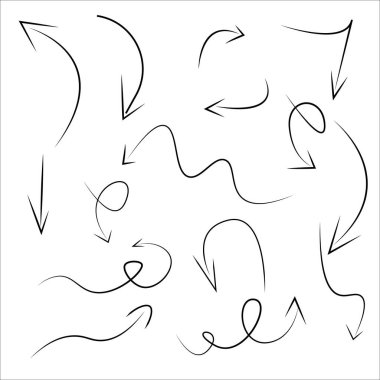 Cisim çizen oklar. Cisim çizen nesneler. Runge okları. Tasarım kullanımı için vektör soyut okları