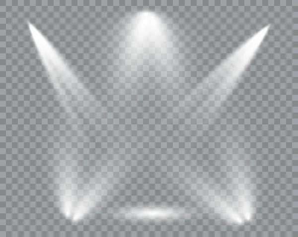 Scene Illumination Collectie Transparante Effecten Heldere Verlichting Met Spots — Stockvector