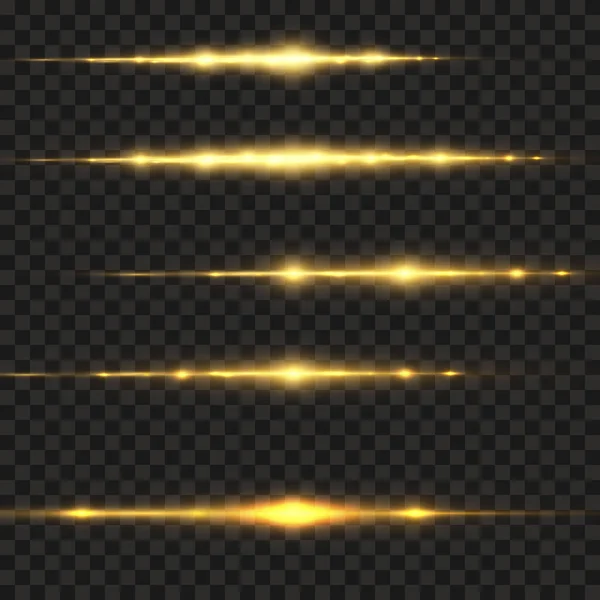 Стильный Эффект Золотого Света Абстрактные Лучи Лазера Света Хаотические Неоновые — стоковый вектор