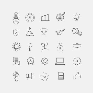 İşletme, bilgi teknolojisi, Seo, vektör çizim düz simgeleri tasarım - vektör başlatma