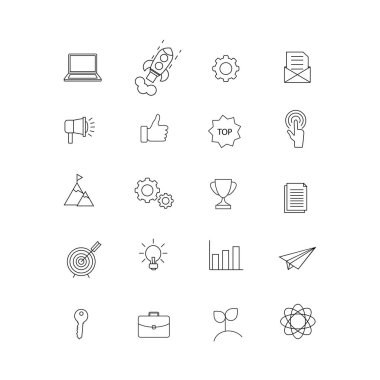 İşletme, bilgi teknolojisi, Seo, vektör çizim düz simgeleri tasarım - vektör başlatma