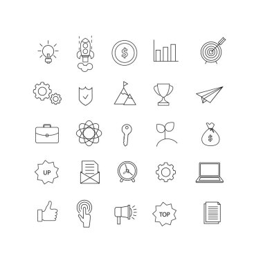 İşletme, bilgi teknolojisi, Seo, vektör çizim düz simgeleri tasarım - vektör başlatma