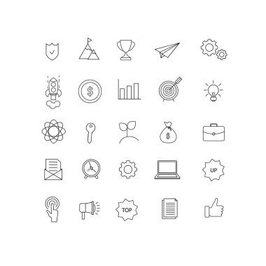 İşletme, bilgi teknolojisi, Seo, vektör çizim düz simgeleri tasarım - vektör başlatma