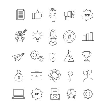 İşletme, bilgi teknolojisi, Seo, vektör çizim düz simgeleri tasarım - vektör başlatma