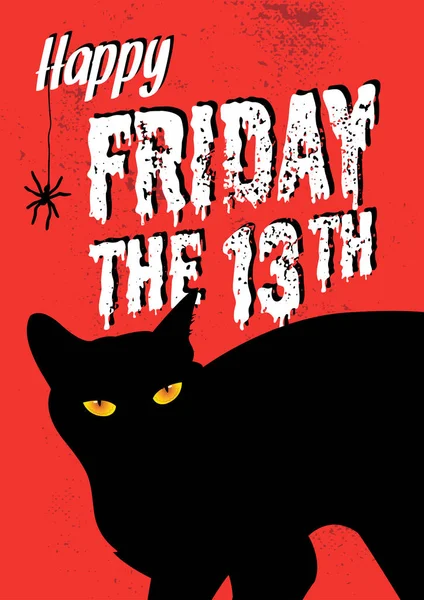 Eine Illustration Der Schwarzen Katze Mit Freitag Dem Wort Vektorillustration — Stockvektor
