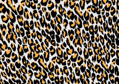 Leopar deri desen vektör, siyah desen izole bir çizimi