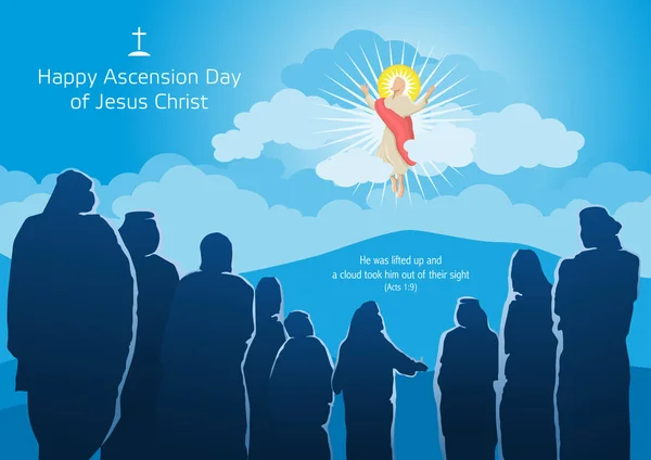 Feliz Día de la Ascensión de Jesucristo — Vector de stock