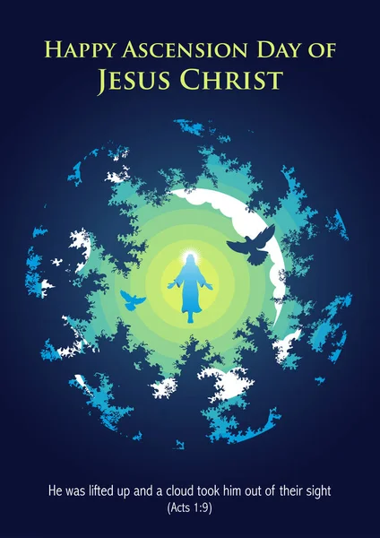 Gelukkige Hemelvaartsdag van Jezus Christus — Stockvector