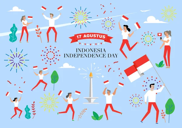 Día de la Independencia de Indonesia — Archivo Imágenes Vectoriales