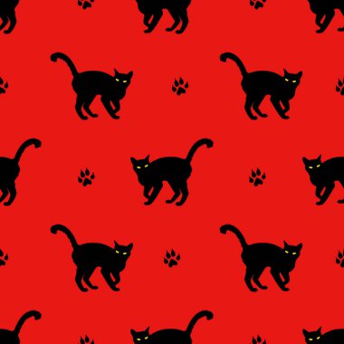 Siyah kedi vektör deseni