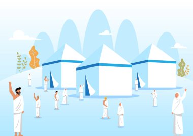 Müslüman hac ve çadır alanı