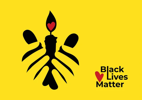 Logotypkoncept För Black Lives Matter Gul Bakgrund — Stock vektor