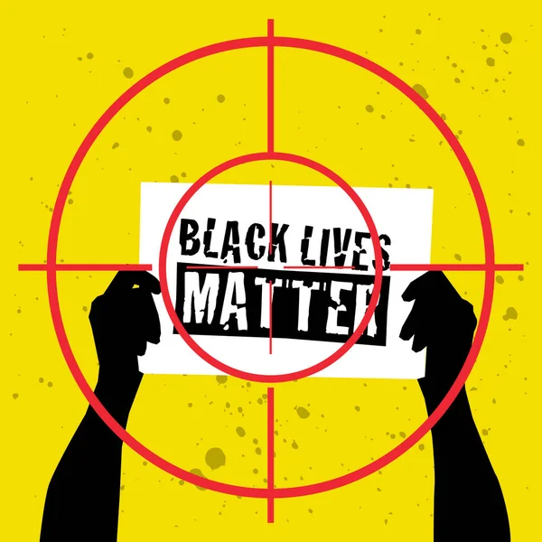 Illustrazione Black Lives Matter Protesta Sfondo Giallo — Vettoriale Stock