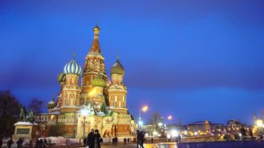 Muhteşem Saint Basils Cathedral Red Square, Moskova, ülkenin sembolü