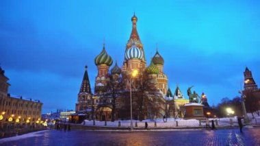 Muhteşem Saint Basils Cathedral Red Square, Moskova, ülkenin sembolü