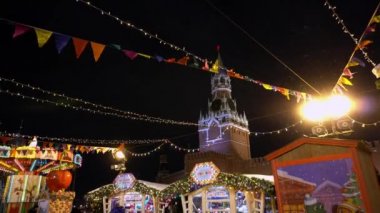 Kızıl Meydan, kış, kar yağışı, tatil, krep hafta geleneksel Rus Fuarı