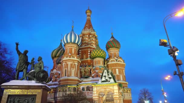 令人惊叹的圣巴斯尔大教堂在红场, 莫斯科, 国家的象征 — 图库视频影像