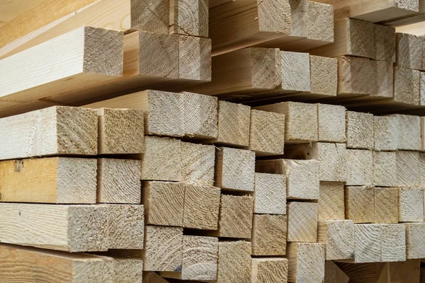 Lumber at a sawmill, Wood timber Royalty Free Stock Images