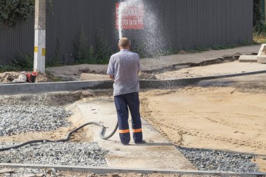 Asfalt döşeme için yol hazırlığı