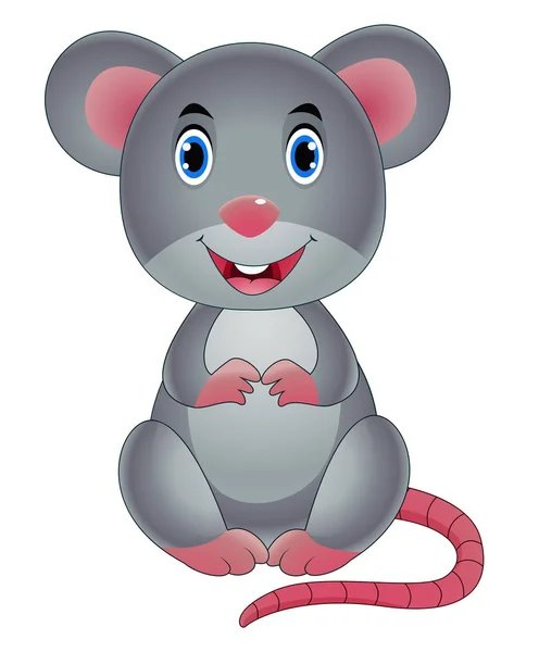 Ilustração Vetorial Mouse Bonito Desenho Animado —  Vetores de Stock