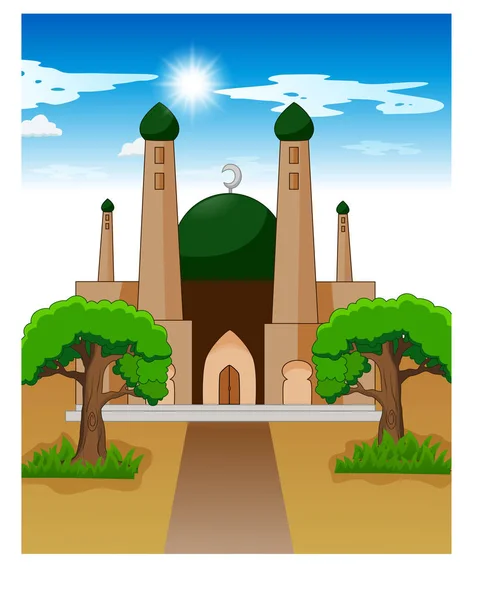 Illustration Islamic Mosque Day — Stock Vector