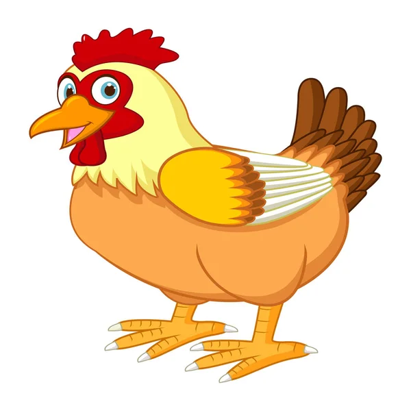 Vector Ilustración Gallina Dibujos Animados Posando — Archivo Imágenes Vectoriales