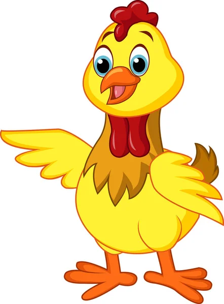 动画片小鸡摆姿势的向量例证 — 图库矢量图片