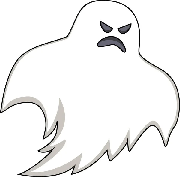 Ilustração Vetorial Cartoon Fantasma Assustador — Vetor de Stock