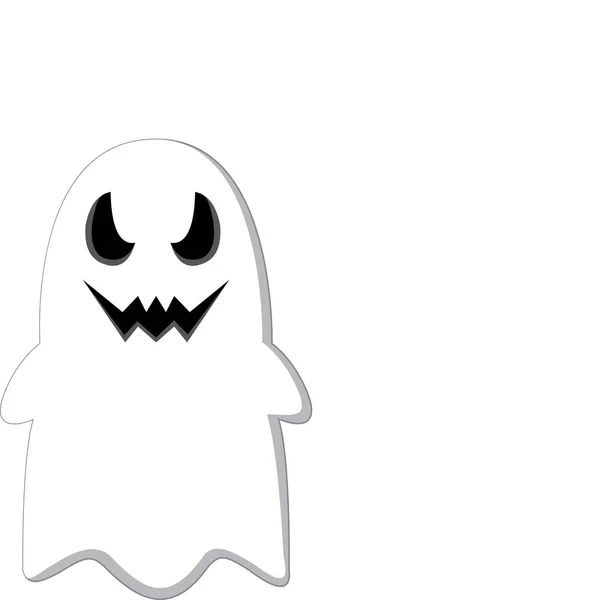 Ilustração Vetorial Fantasma Halloween Desenhos Animados —  Vetores de Stock