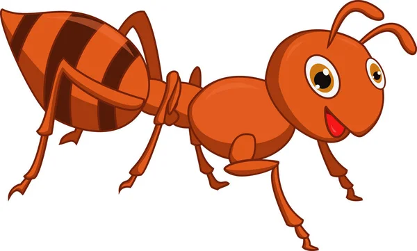 Vektorillustration Der Glücklichen Ameisenkarikatur — Stockvektor