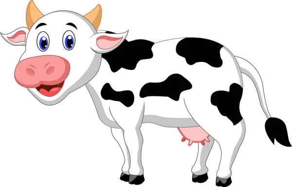 Vektorové Ilustrace Roztomilé Kráva Cartoon — Stockový vektor