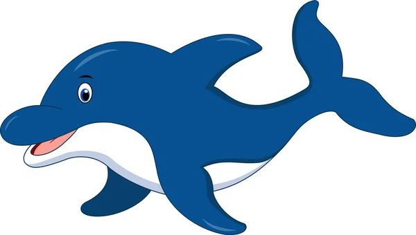 Vector Illustration Cute Dolphin Cartoon — стоковый вектор