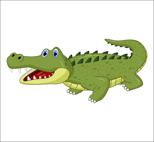 Crocodile Bande Dessinée Isolé Sur Fond Blanc — Image vectorielle