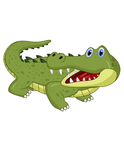 Vektoros Illusztráció Rajzfilm Krokodil Pózol — Stock Vector