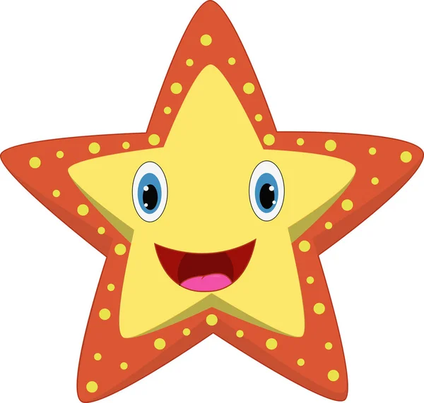 Векторная Иллюстрация Счастливой Морской Звезды Мультфильма — стоковый вектор