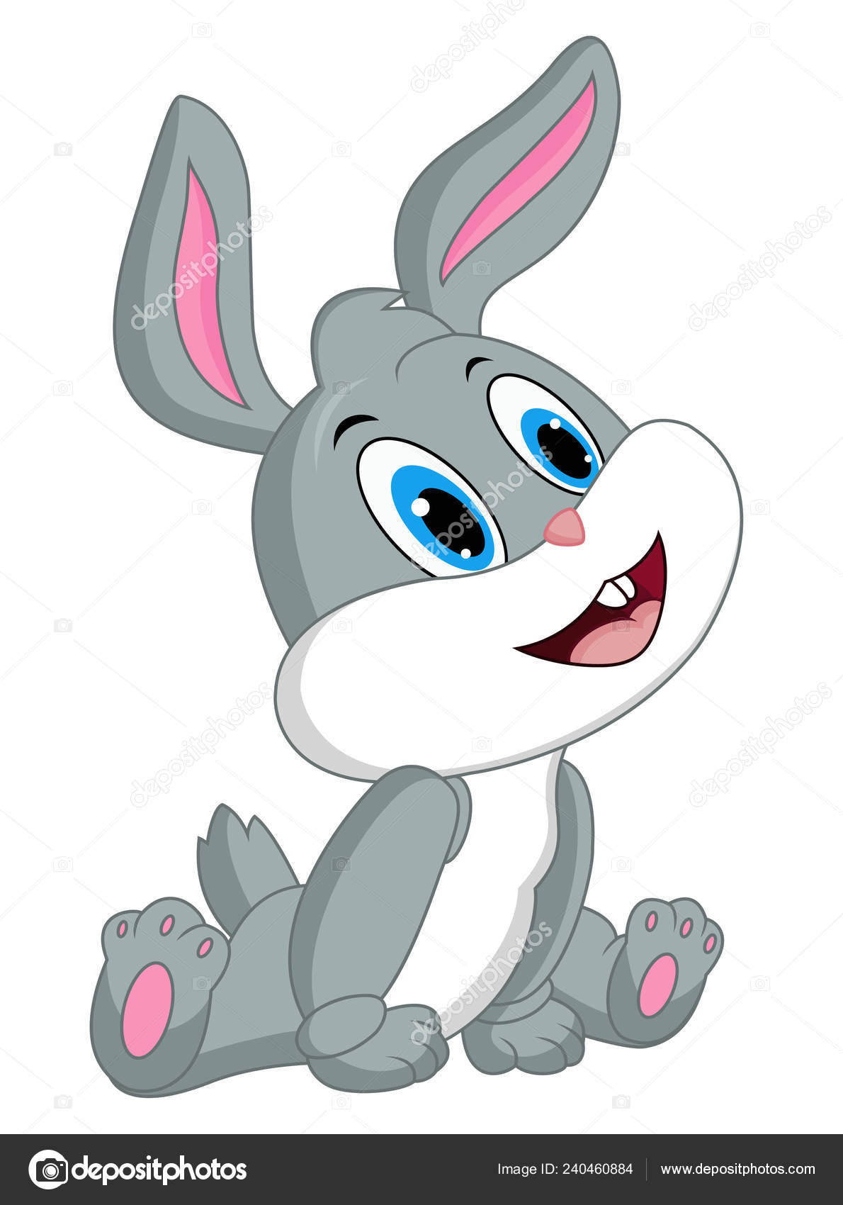 Cute Baby Rabbit Cartoon — Stock Vector © ciputra #240460884