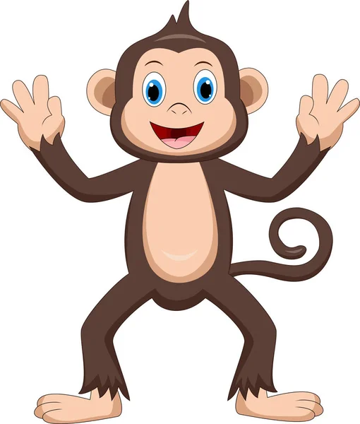 Χαριτωμένο Πίθηκο Καρτούν Εικονογράφηση Φορέας — Διανυσματικό Αρχείο