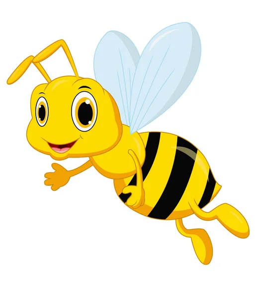 Χαριτωμένο Bee Καρτούν Εικονογράφηση Φορέας — Διανυσματικό Αρχείο