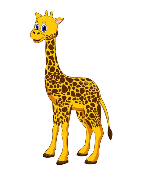 Vector Illustration Cute Giraffe Cartoon — Stock Vector