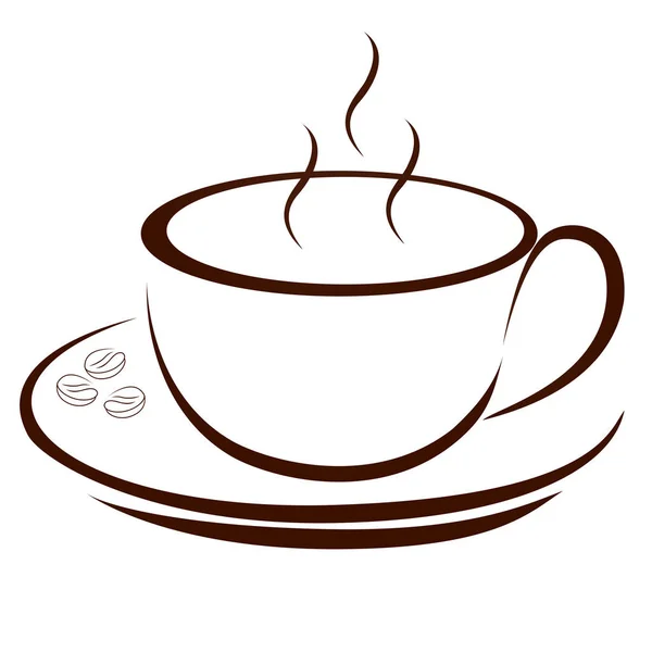 Beyaz arkaplanda kahve fincanı simgesi