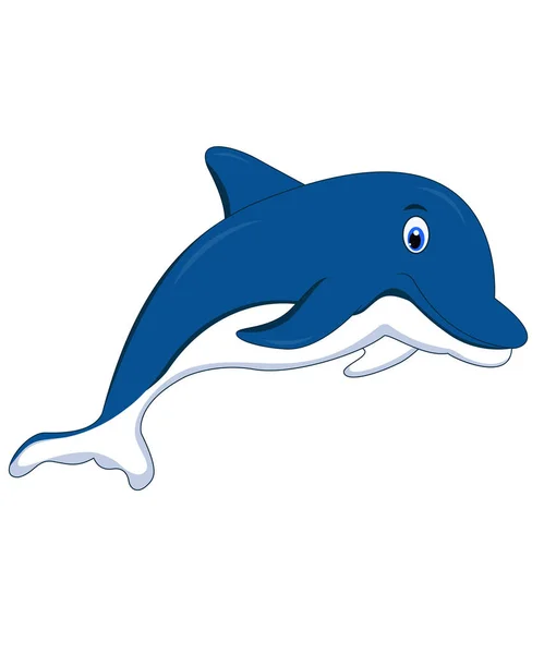 Illustration Cute Dolphin Cartoon — Stock Vector