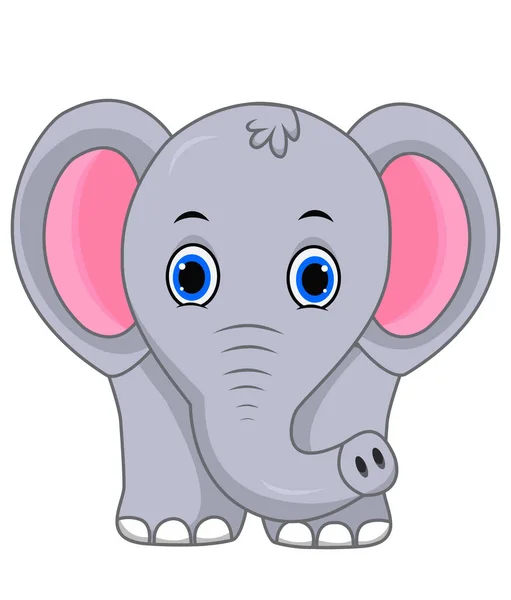Ilustração Desenhos Animados Elefante Bonito —  Vetores de Stock