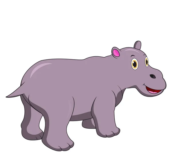 Illustration Cute Hippo Cartoon — Stock Vector