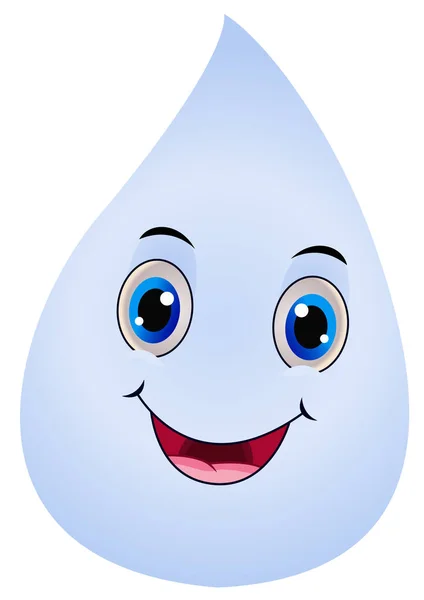 Water Drop Emoticon Cartoon — Stock Vector